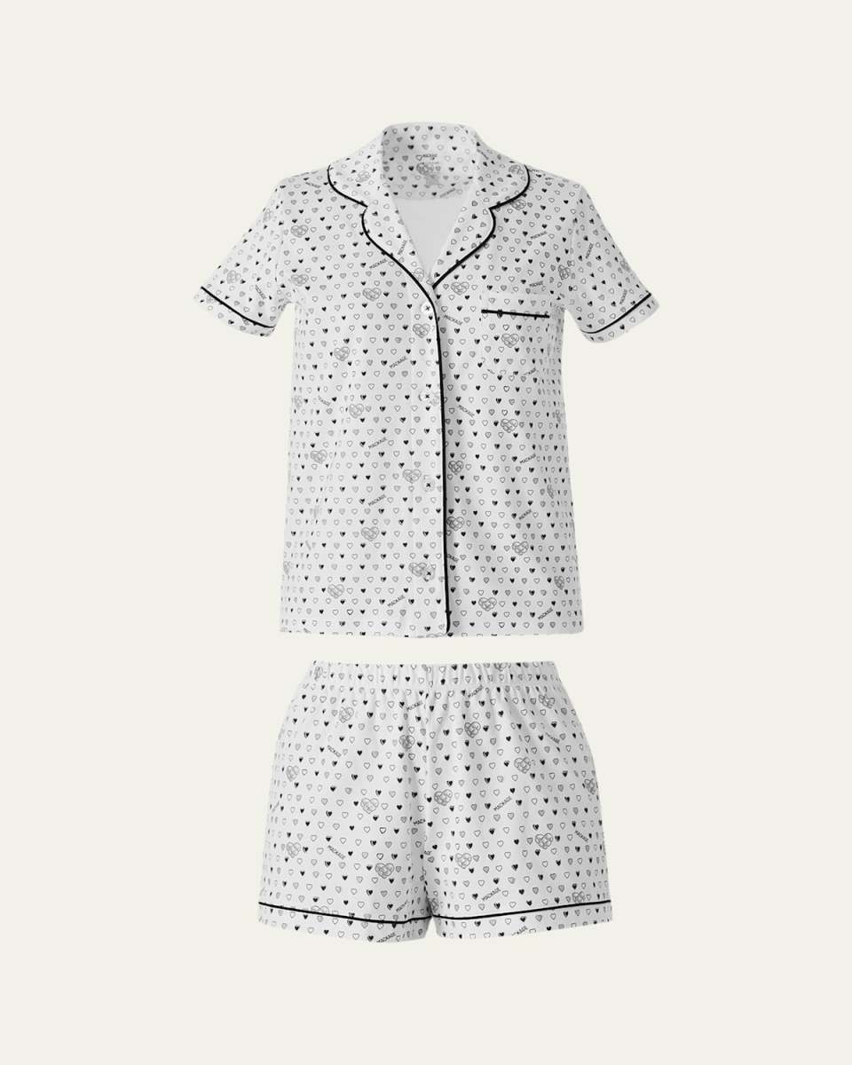 x Roller Rabbit Heart-Print Cotton Pajama Set